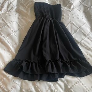 Black strapless summer dress